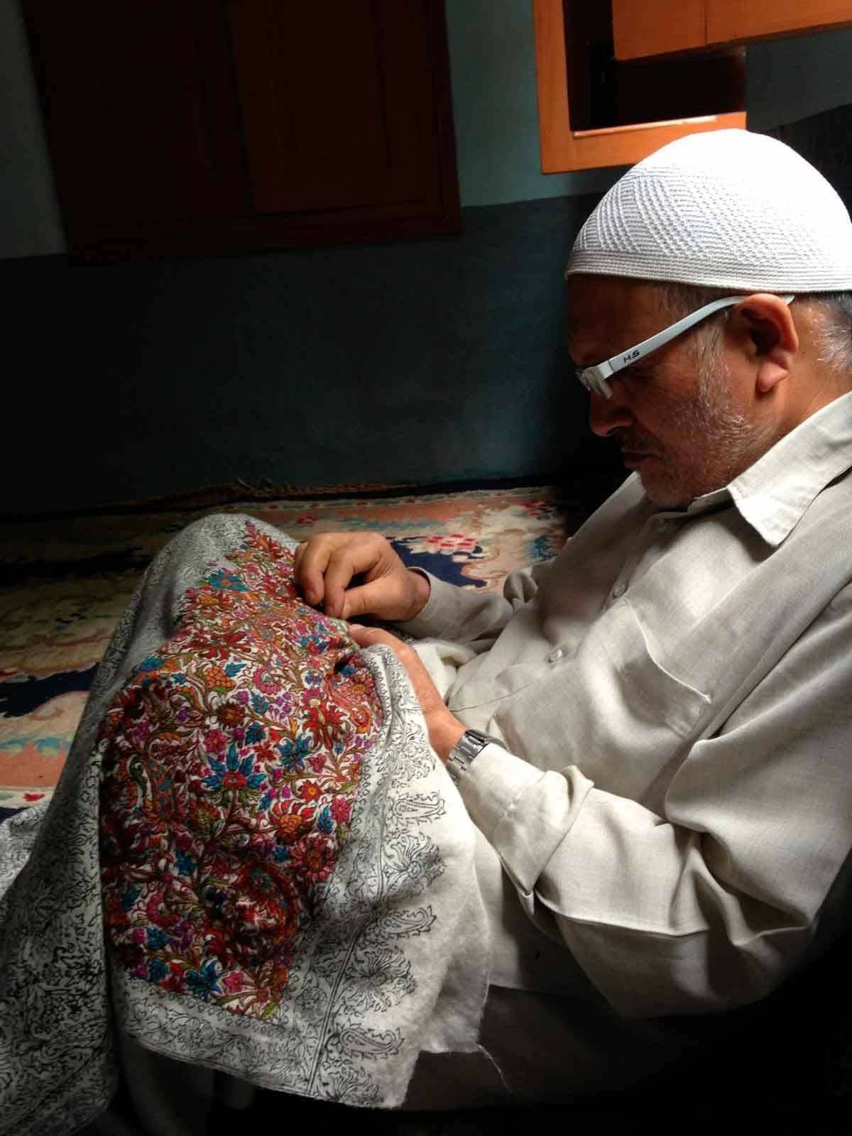 Kashmiri artisan at work